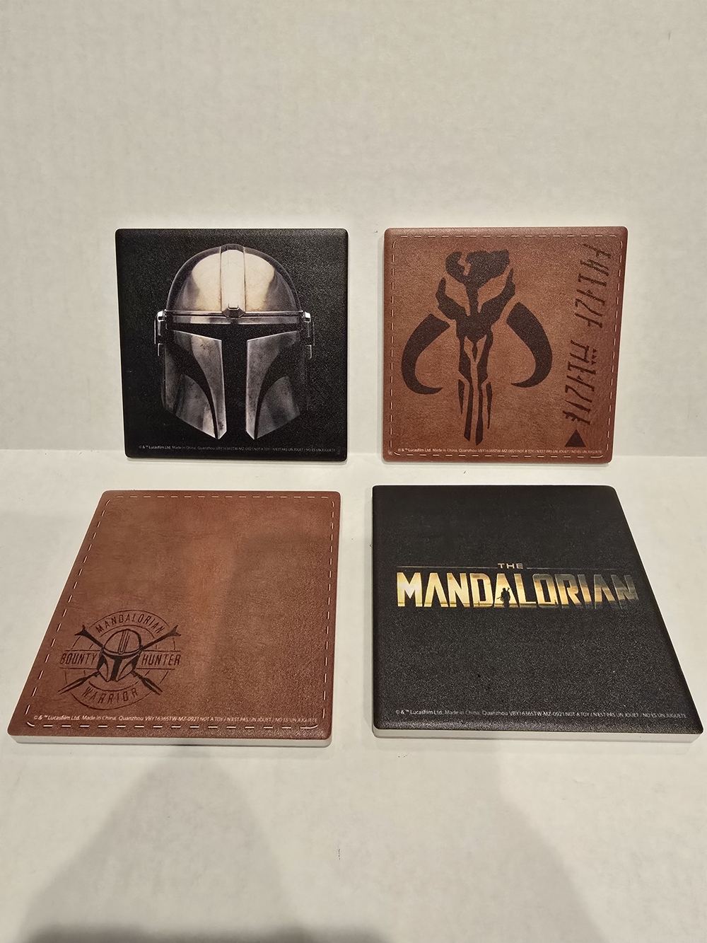 The Mandalorian Coaster Set - Black & Brown Star Wars Design